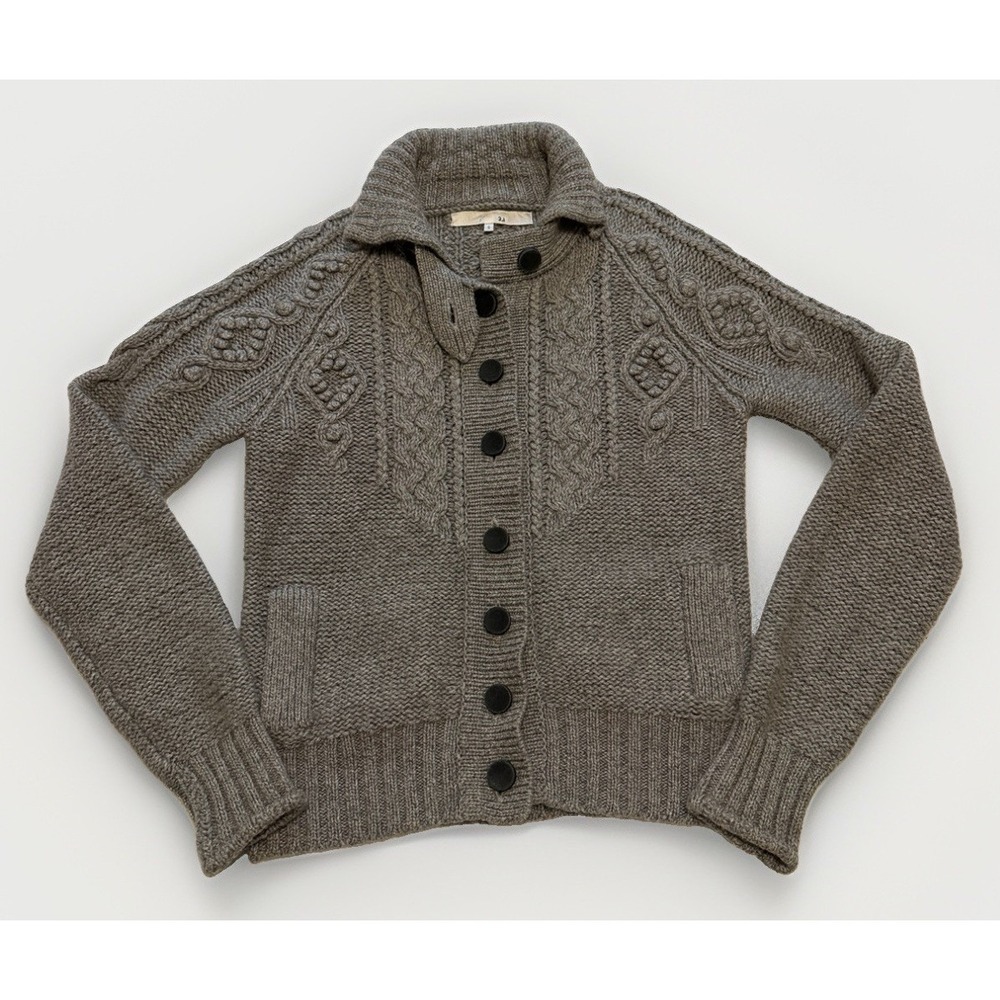 3.1 Phillip Lim Heather Gray Cashmere Cotton Cardigan Quiet Luxury S (Fits XS)